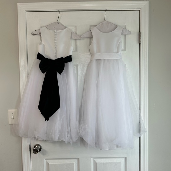 David's Bridal White and Black Kids Formal Dresses - Picture 2 of 7
